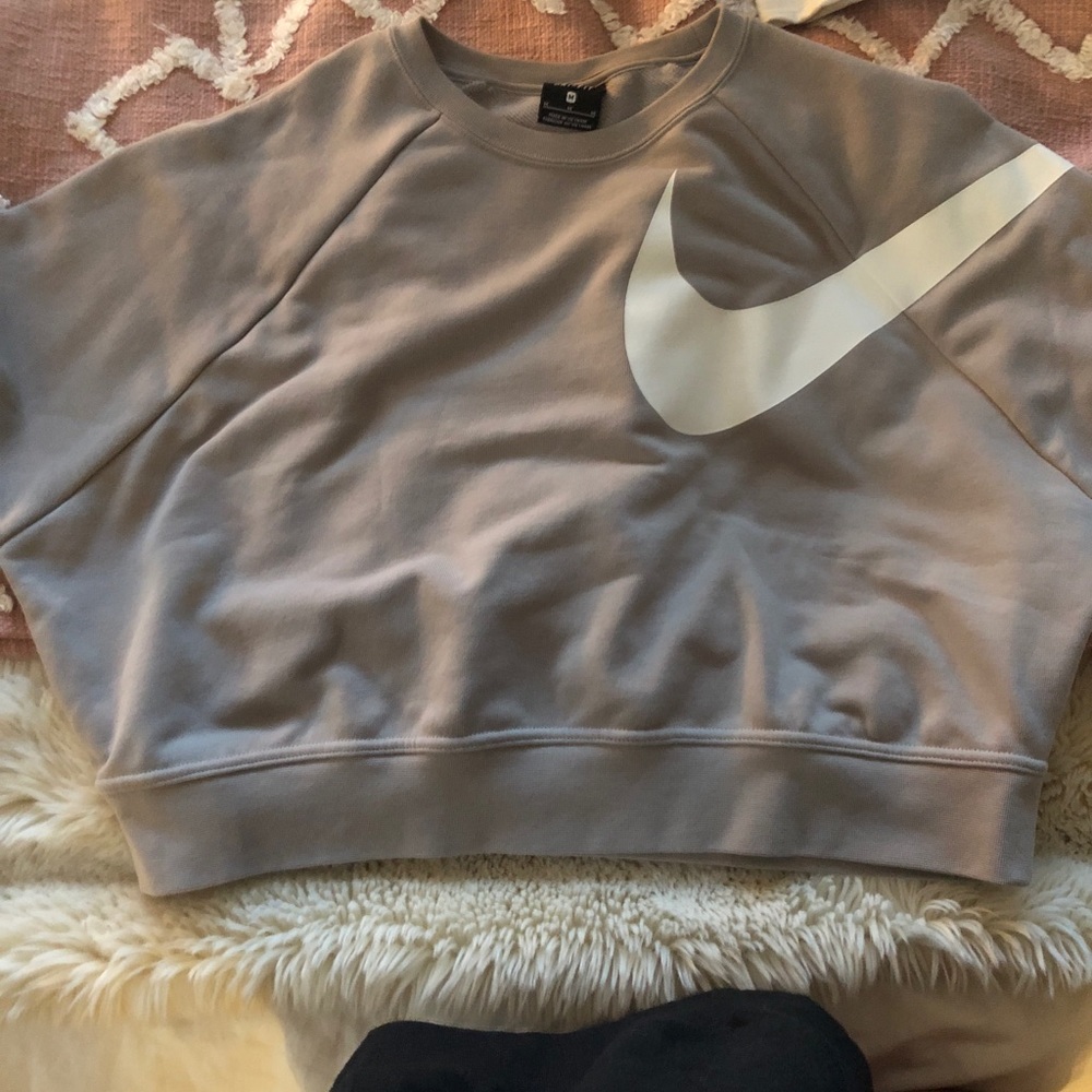 Nike gray cropped sweater
